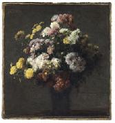 Henri Fantin-Latour Crisantemos en un florero painting